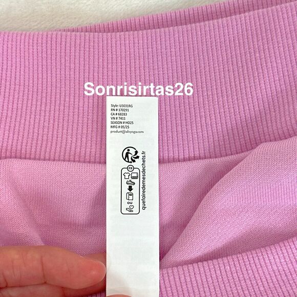 Alo Yoga Accolade Crew Neck Pullover Valentine’s Candy Heart Pink NWT Size S - Picture 14 of 16